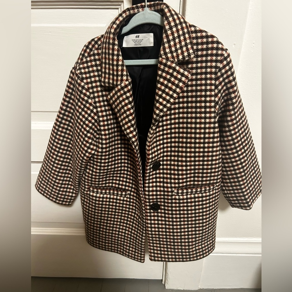 H&M Plaid Coat Never worn size 4T